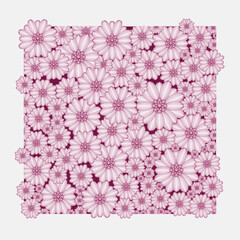 Blossoming pink garden. vector pattern illustration