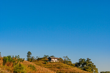 landscape with blue sky and clouds