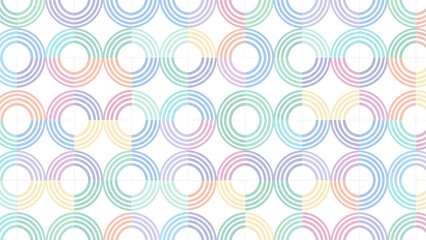 Circular Geometric Pattern Pastel Rainbow