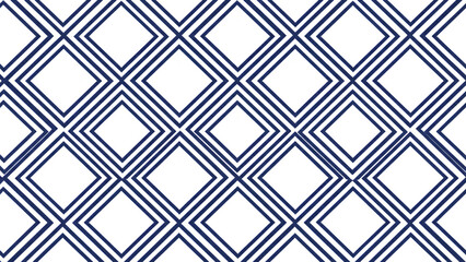 Navy White Diamond Geometric Pattern
