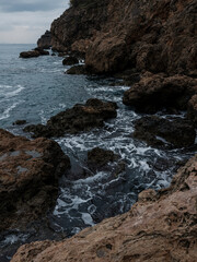 rocky coastline with sea view