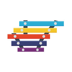Obraz premium Colorful xylophone with wooden bars and mallets.