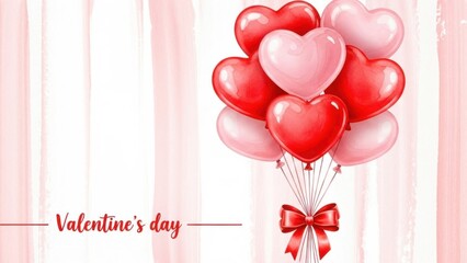 Romantic heart balloons for Valentine's Day celebration
