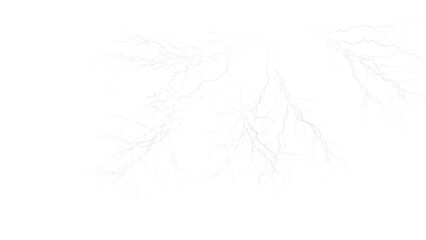 Fototapeta premium White Lightning Strike Isolated on Transparent Background