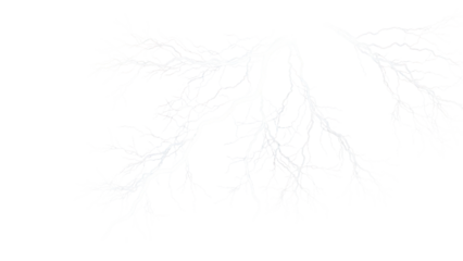 White Lightning Strike Isolated on Transparent Background
