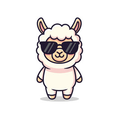 Fototapeta premium Cool Cartoon Alpaca Character Design