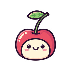 Obraz premium Adorable Cartoon Cherry Illustration