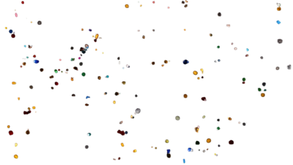 Colorful Confetti Dots Scattered Isolated on Transparent Background