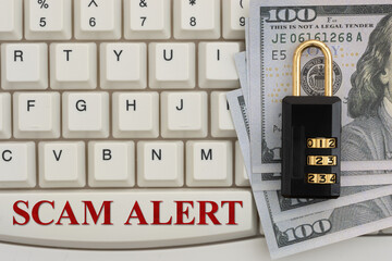 Scam Alert online finance security concept