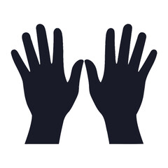 Obraz premium Two dark silhouettes of open hands facing forward.