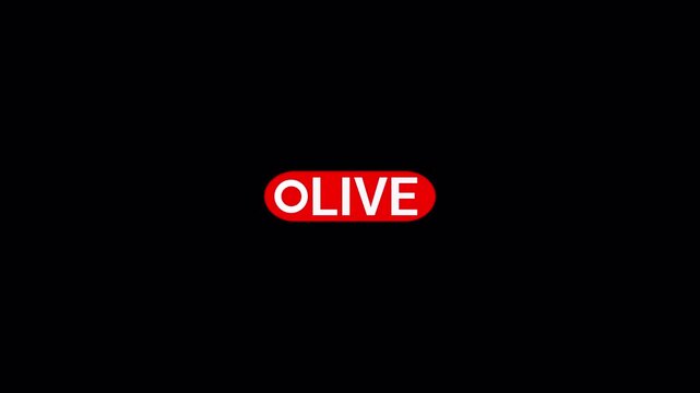Animation of live button with transparent background, 4k simple live streaming icon animation, Perfect for shows and social media live performances or your channel.