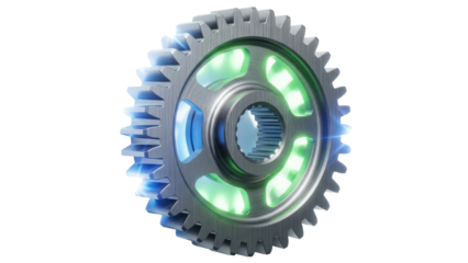 Glow Gear Mechanism Isolated on Transparent Background