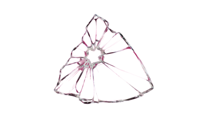 Shattered Glass Fragment Isolated on Transparent Background