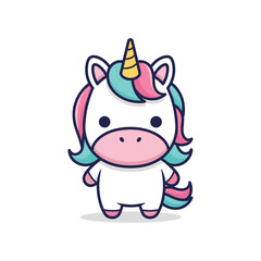 Fototapeta premium Adorable Cartoon Unicorn Illustration