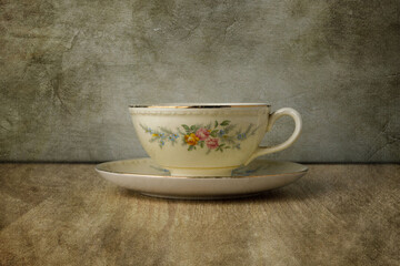 cup of coffee on wooden table