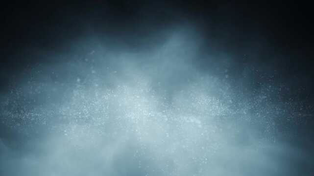 Slow-moving fog or smoke with fine dust particles gently swirling around their axis, creating a soft, atmospheric and cinematic background. Seamless looping animation.