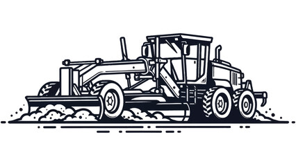 Heavy duty road construction bulldozer machine. © devilito