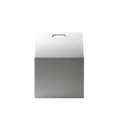 Modern stainless steel trash can isolated on transparent background