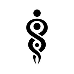 Obraz premium Abstract human figure formed by a continuous path shape, symbolizing personal growth, life journey, guidance, and mindful direction.