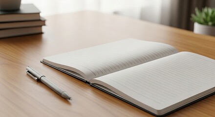 An open notebook and pen lay on a wooden desk, symbolizing new ideas and dedicated study for International Education Day concept.