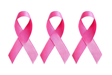 Three pink ribbons, awareness