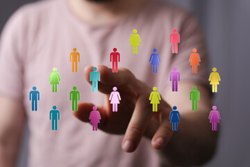 Visualize a vibrant digital network connecting diverse individuals, emphasizing communication,...