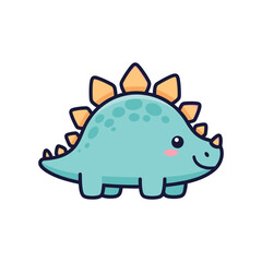 Adorable Cartoon Stegosaurus Illustration © SHAMIM STOCK