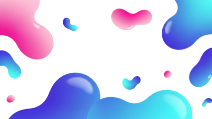 Colorful Abstract Gradients Shapes Isolated on Transparent Background