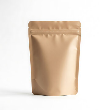 Kraft Paper Stand Up Pouch PNG Transparent | Blank Food Coffee Tea Snack Packaging Mockup