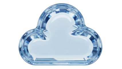 Crystal Cloud Shape Isolated on Transparent Background