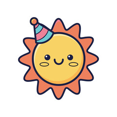 Obraz premium Happy Sun Vector Illustration for Party and Celebration