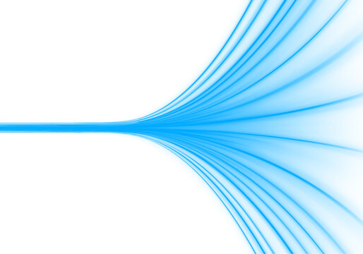 Glowing neon laser lines twist along city streets. Light trail waves, motion swirls, and energy lines highlight dynamic traffic flow and speed. Vector illustration PNG.