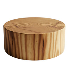 Natural wooden coffee table isolated on transparent background