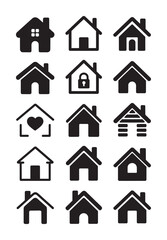 Fototapeta premium Black and white house with various symbols architecture