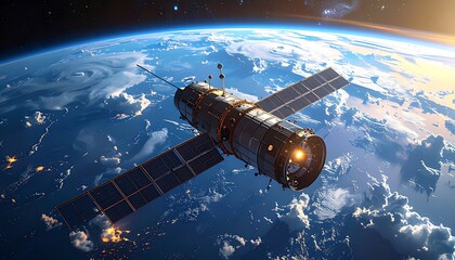 Satellite Orbiting Earth - A Technological Marvel in Space Exploration.