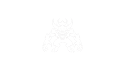 A white line drawing of a mythical creature on a black background