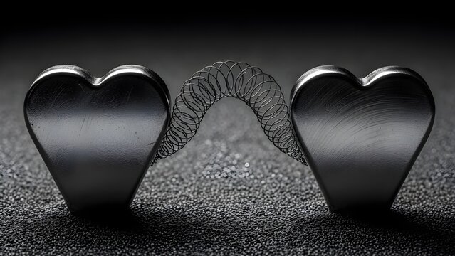 Magnetic attraction and chemistry in love psychology concept image