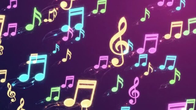 Colorful musical notes background