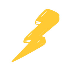 Yellow Simple Lightning Bolt Icon