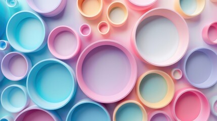 clean tech background with pastel ring elements