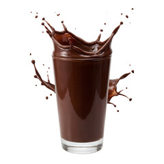 Rich chocolate milkshake splashing out