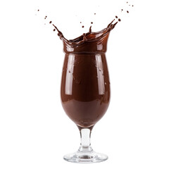Rich chocolate splash in a goblet