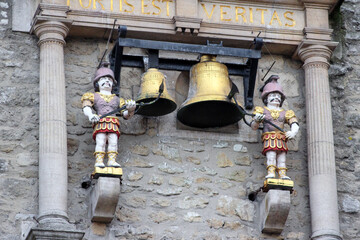 Quarterboys: the two mechanical figures in Roman costumes seen below the clock. They strike the bells with their axes every fifteen minutes.