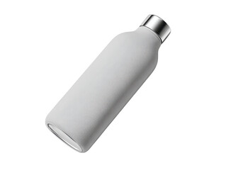 Reusable silicone bottle protective sleeve laid flat with subtle curves and matte texture isolated on transparent background.
