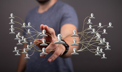 Visualize your ideas for collaboration and networking with this high-quality conceptual image of a connected digital network.