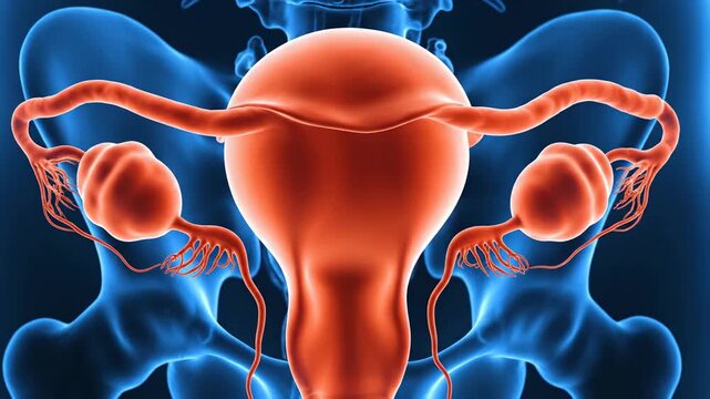 Anatomical illustration of the female reproductive system