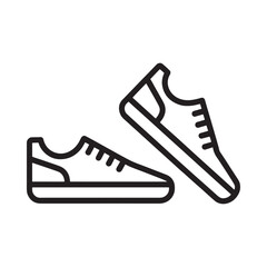 A simple line drawing depicts a pair of casual sneakers side view