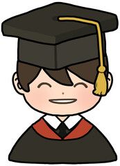 졸업하는 남학생 일러스트