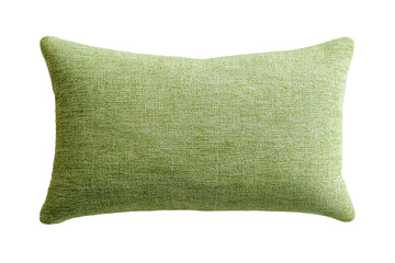 Light green rectangular throw pillow with visible fabric weave and clean stitched seams isolated on transparent background.
