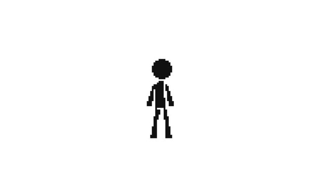 8-Bit Pixel Art Stickman Idle Animation